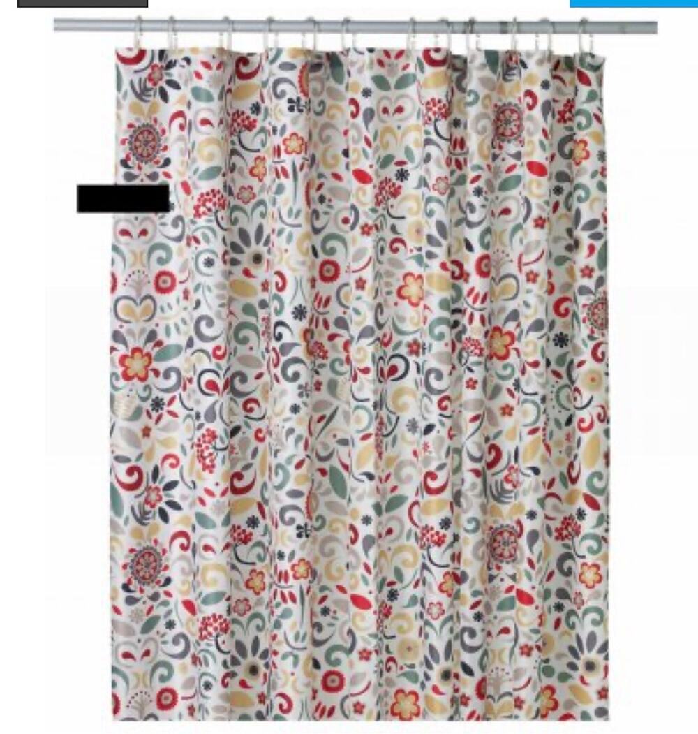IKEA ÅKERKULLA Shower Curtain 71x71 Floral Boho Scandinavian Eva Lundgreen
